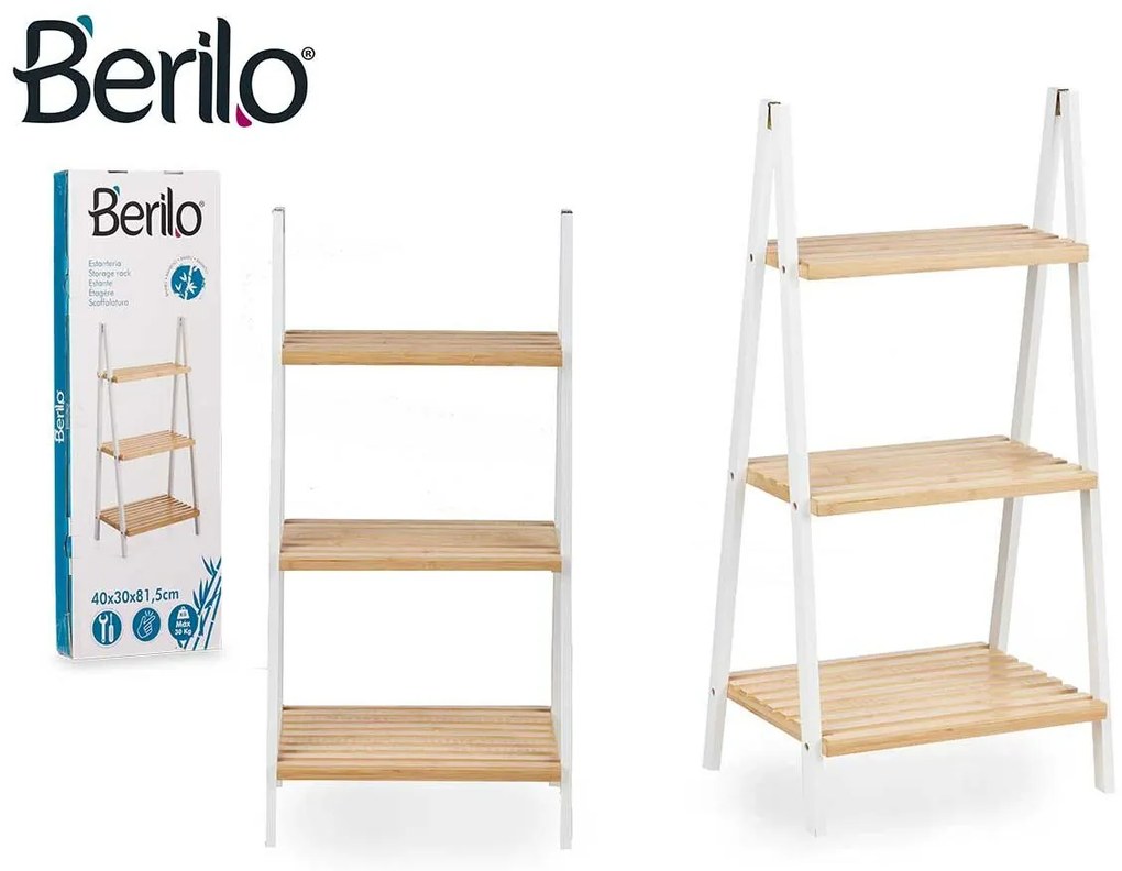 Ράφια Μπάνιου Berilo Λευκό Φυσικό 40,3 x 81,5 x 30 cm