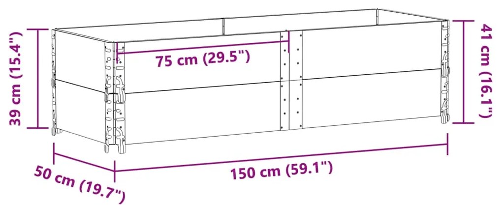 ΖΑΡΝΤΙΝΙΕΡΑ ΚΗΠΟΥ ΓΚΡΙ 150X50 ΕΚ. ΑΠΟ ΜΑΣΙΦ ΞΥΛΟ ΠΕΥΚΟΥ 3295409