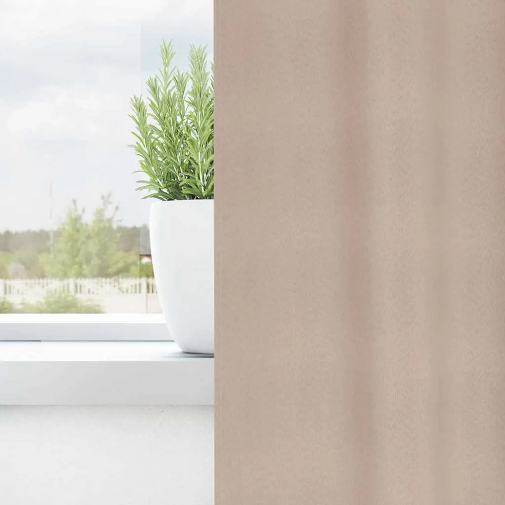 vidaXL Κουρτίνες με κουρτίνες 2 pcs Taupe 245x140εκ. Πολυεστέρας
