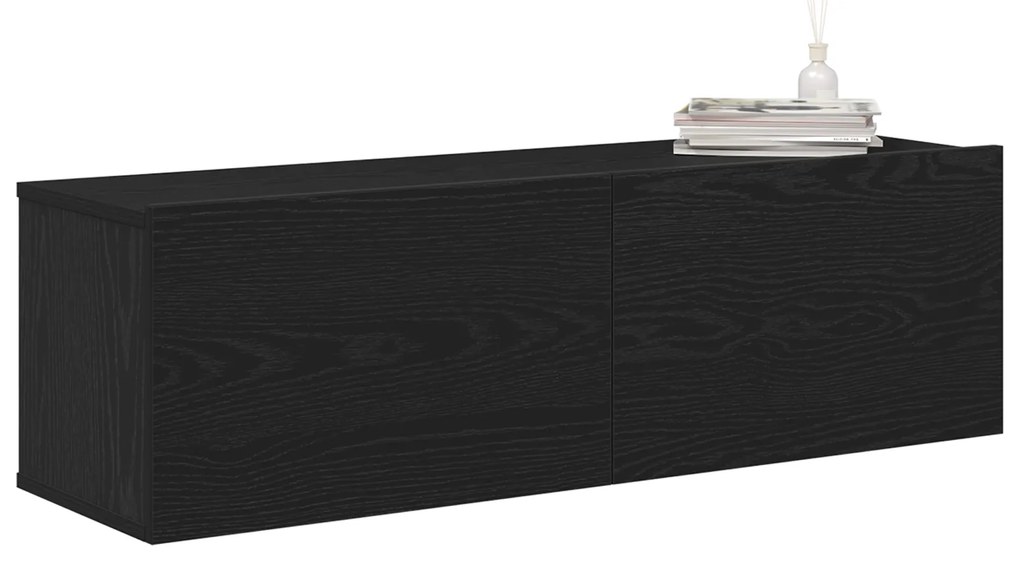 vidaXL Κόγχες τηλεόρασης 2 τεμ Μαύρο Δρύς 100x30x30 εκ Επεξεργασμένο ξύλο