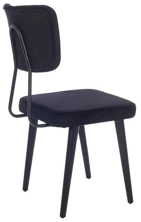 Artekko Platin Καρέκλα με Ξύλινο/Μεταλλικό Μαύρο Σκελετό και Μαύρο Βελούδο (44x55x92)cm