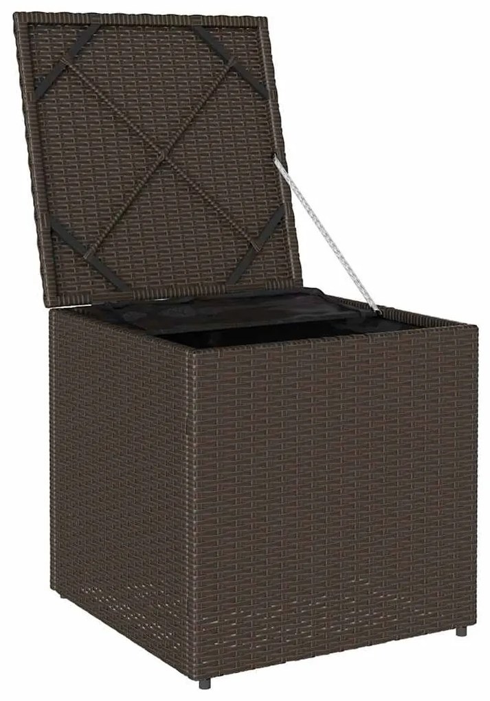 vidaXL Κουτί Μαξιλαριών Καφέ 50 x 50 x 50 cm συνθετικό ρατάν