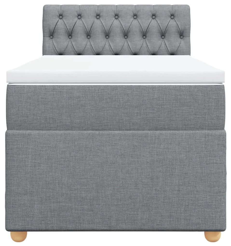 vidaXL Κρεβάτι Boxspring με Στρώμα Ανοιχτό Γκρι 80x200 εκ. Υφασμάτινο