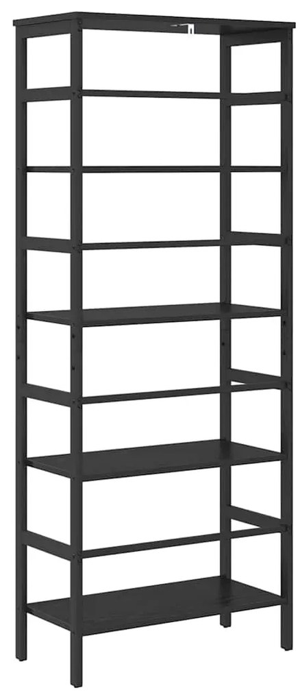 vidaXL Ράφι Βιβλίων Μαύρη Οξυά 60 x 29,5 x 149 εκ Επεξεργασμένο ξύλο