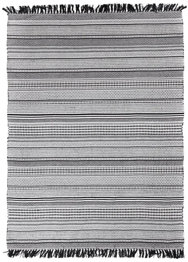 Χαλί All Season (133x190) Royal Carpet Urban Cotton Kilim Samaira Black/White