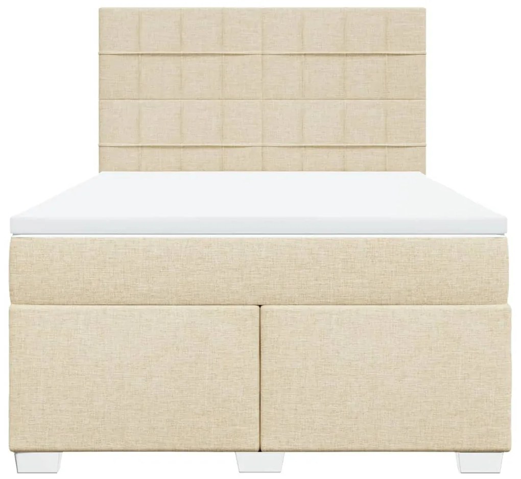 Κρεβάτι Boxspring με Στρώμα Κρεμ 160x200 εκ. Υφασμάτινο 3292844