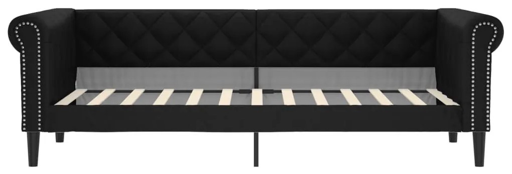 Καναπές Κρεβάτι Μαύρο 80 x 200 εκ. από Συνθετικό Δέρμα - Μαύρο