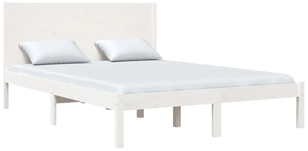 vidaXL Σκελετός Κρεβ. Χωρίς Στρώμα Λευκό 140x200 εκ Μασίφ Πεύκο