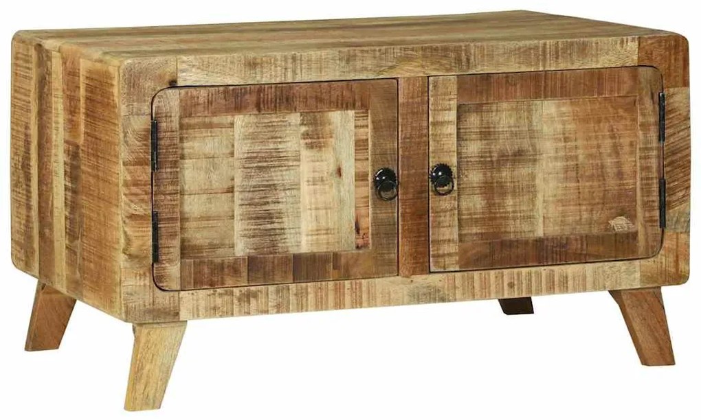 Τραπεζάκι σαλονιού Καφέ Μασίφ ακατέργαστο ξύλο μάνγκο