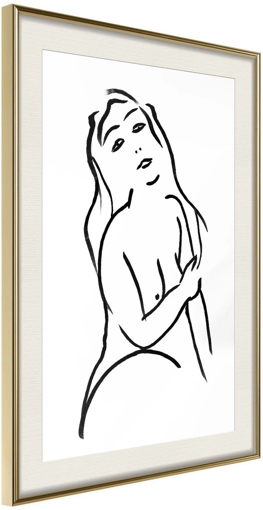 Αφίσα - Shape of a Woman - 20x30 - Χρυσό - Με πασπαρτού