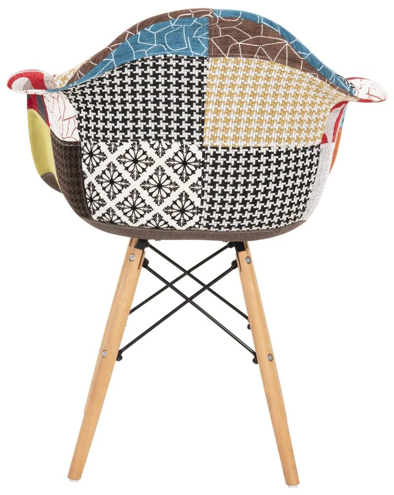 Καρέκλα MIRTO με Ξύλινα πόδια και Κάθισμα PATCHWORK 63x57x80 εκ. 4αδα 63x57x80 εκ.