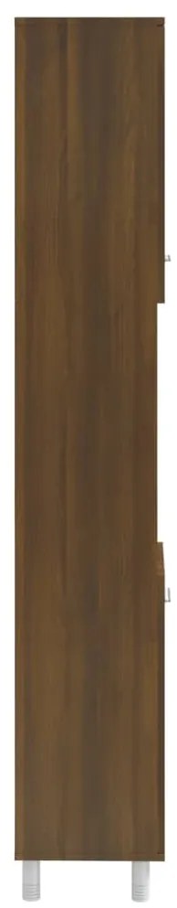 vidaXL Ντουλάπι Μπάνιου Καφέ Δρυς 30x30x179 εκ. Επεξεργασμένο Ξύλο