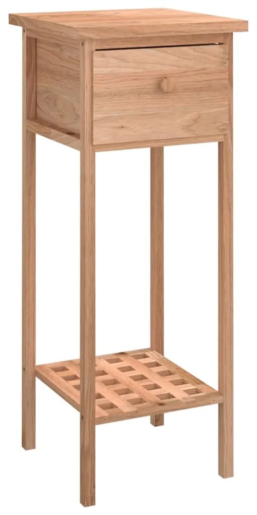 vidaXL Βοηθητικό Τραπέζι με Συρτάρι 25x25x60 εκ. Μασίφ Ξύλο Καρυδιάς