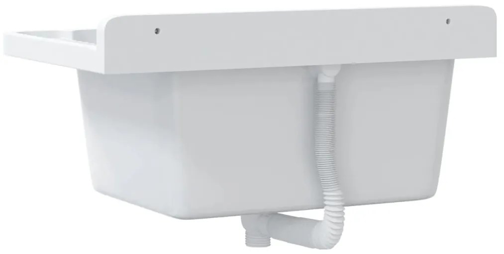 vidaXL Νιπτήρας Βοηθητικός Επίτοιχος Λευκός 60x40x28 εκ. από Ρητίνη
