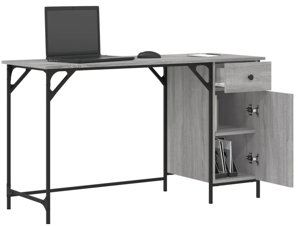 vidaXL Γραφείο Υπολογιστή Γκρι Sonoma 131x48x75 εκ. Επεξεργασμένο Ξύλο