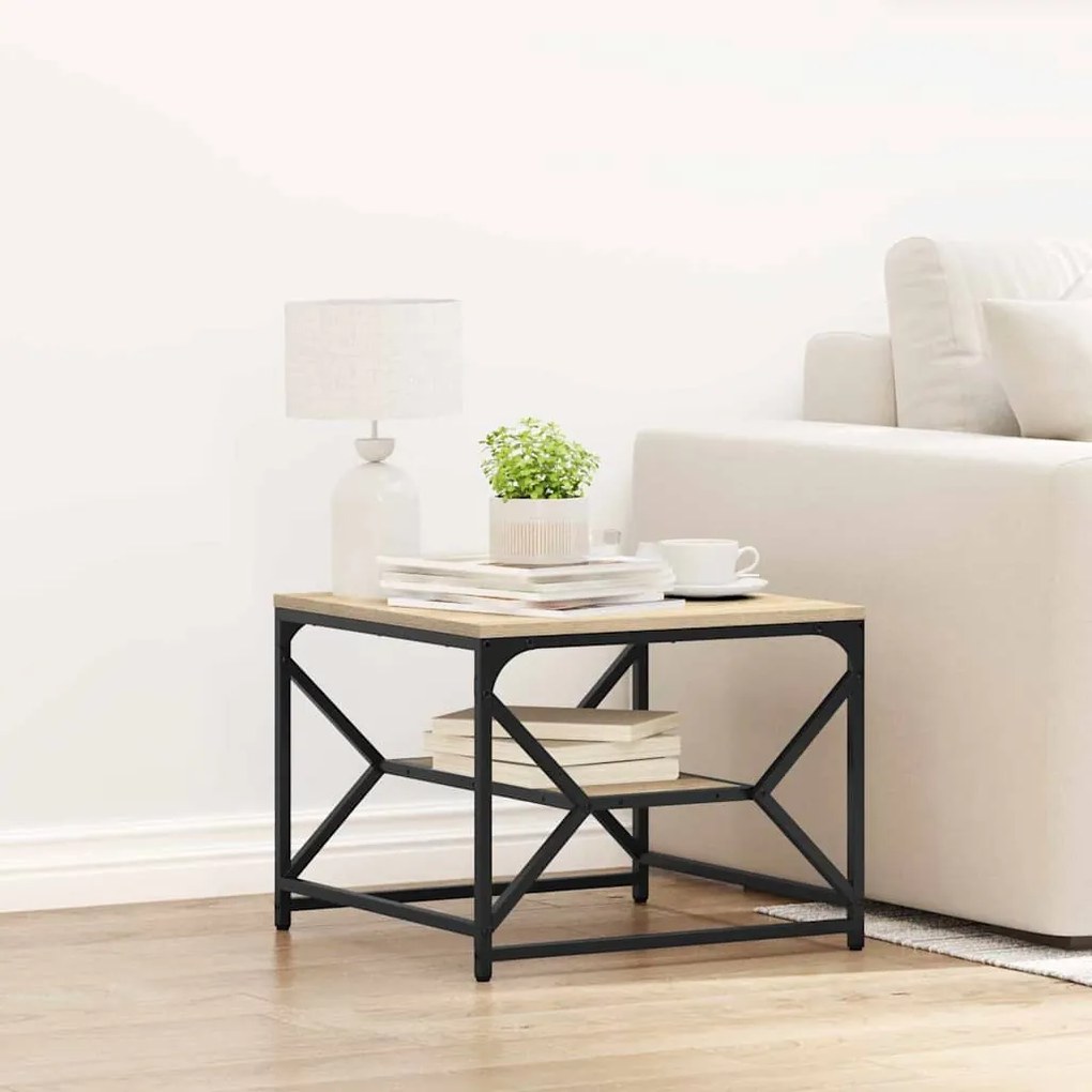 vidaXL Τραπεζάκι σαλονιού Sonoma Δρυς 51 x 50 x 40 εκ.