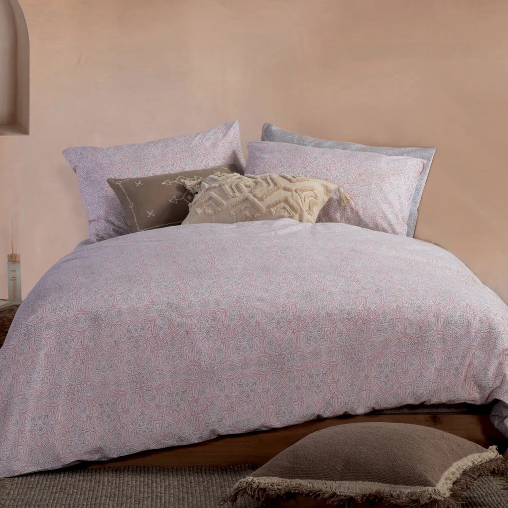 Σεντόνια Μονά (Σετ) Nef-Nef Homeware Smart Roman Rose Ροζ,Γκρι ΧΩΡΙΣ ΛΑΣΤΙΧΟ 170x270