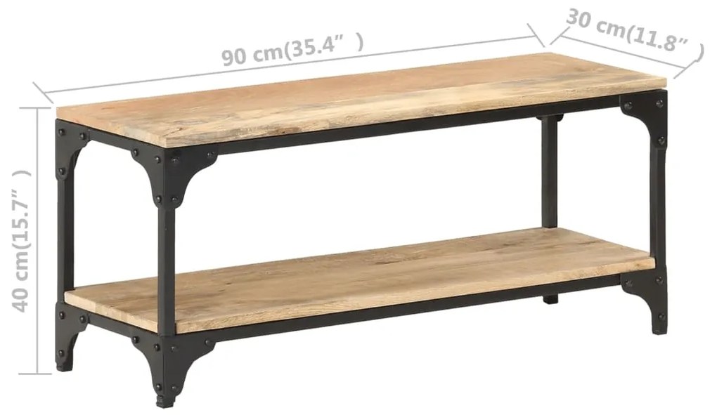 vidaXL Τραπεζάκι Σαλονιού 90 x 30 x 40 εκ. από Μασίφ Ξύλο Μάνγκο
