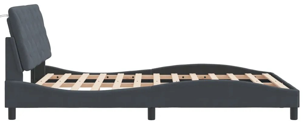 vidaXL Σκελετός Κρεβατιού Χωρίς Στρώμα Σκ. Γκρι 140x190 εκ. Βελούδινο