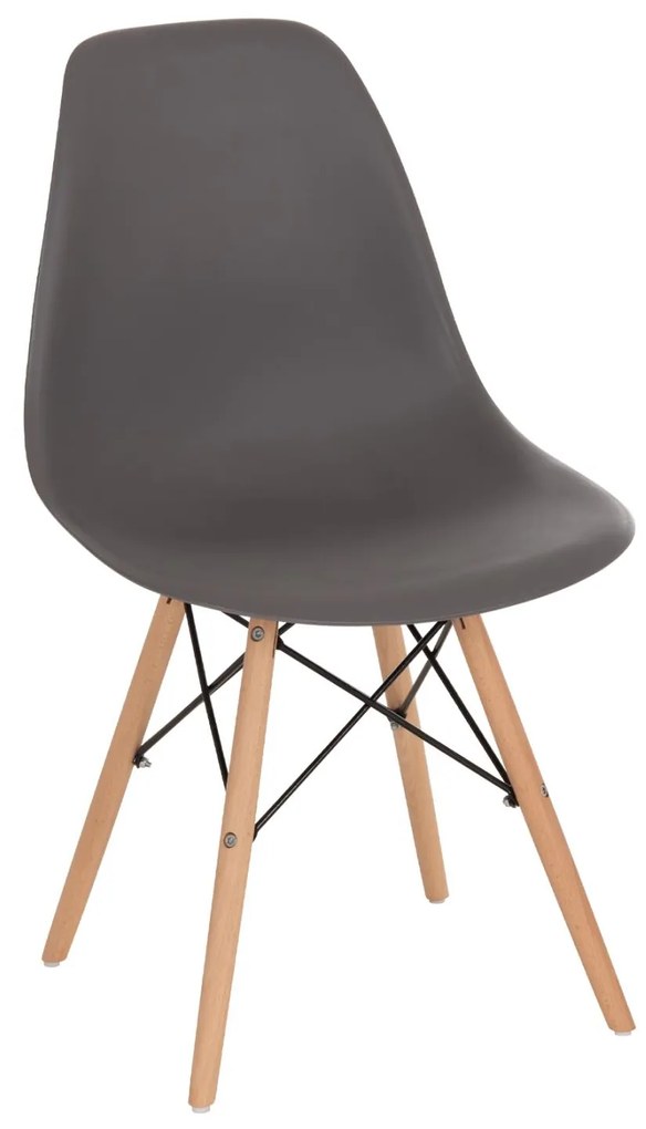 Καρέκλα C8460.10 με Ξύλινα πόδια και Twist PP Γκρί 46x50x82εκ. 4αδα 46x50x82 εκ.