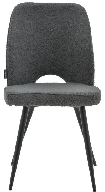 Καρέκλα Renish μπουκλέ γκρι-μεταλλικό μαύρο πόδι 61x47x91.5εκ 47x61x85 εκ.