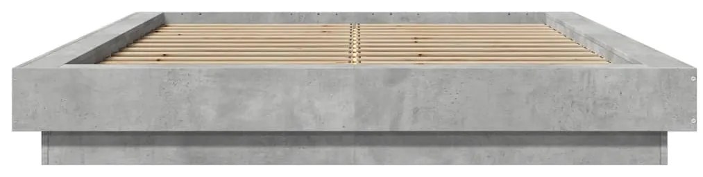 vidaXL Πλαίσιο Κρεβατιού Γκρι Σκυροδέματος 140x200 εκ. Επεξεργ. Ξύλο