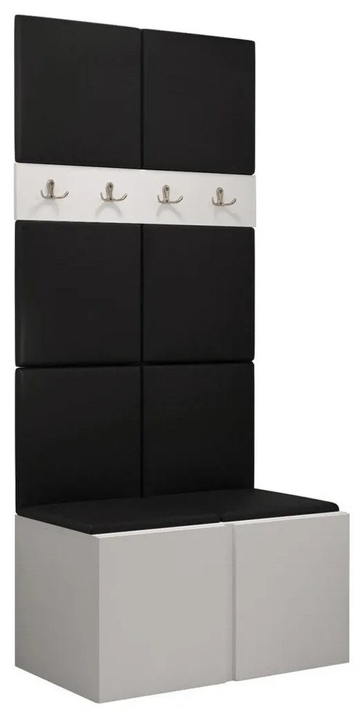 Σετ διαδρόμου Hartford 267, 186x84x46cm, 27 kg, Άσπρο, Πλαστικοποιημένη μοριοσανίδα, Οικολογικό δέρμα, Εντοιχισμένη, Τοίχου | Epipla1.gr