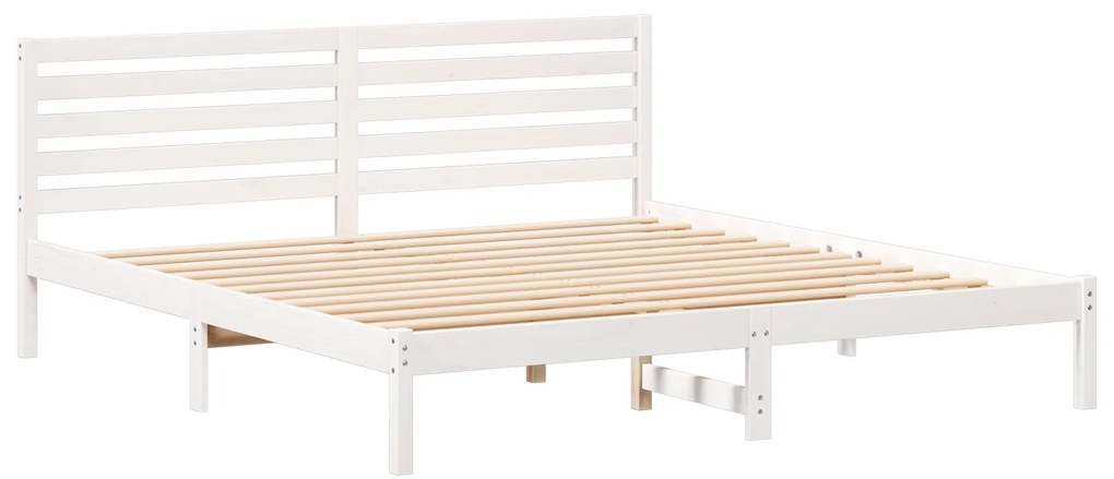 vidaXL Σκελετός Κρεβατιού Λευκό 180 x 200 cm Μασίφ ξύλο πεύκου