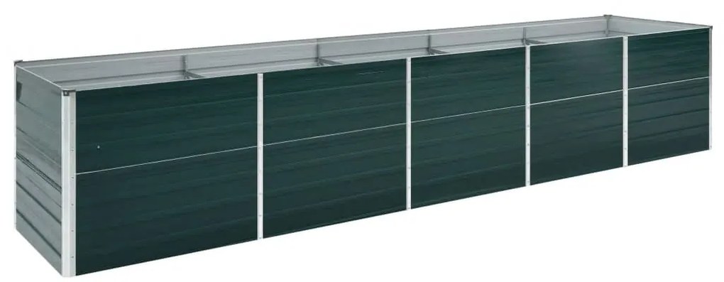 vidaXL Ζαρντινιέρα Υπερυψωμένη Πράσινη 400x80x77 εκ. Γαλβαν. Χάλυβας