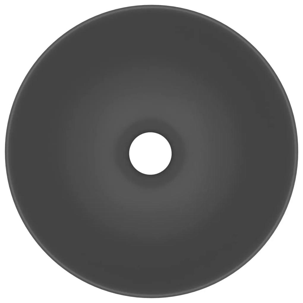 Νιπτήρας Μπάνιου Στρογγυλός Σκούρο Γκρι Κεραμικός - Γκρι