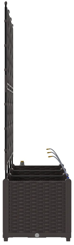 vidaXL Γλάστρες Κήπου 1 τεμ Καφασωτό Καφέ 120 x 40 x 142 cm Πλαστικό