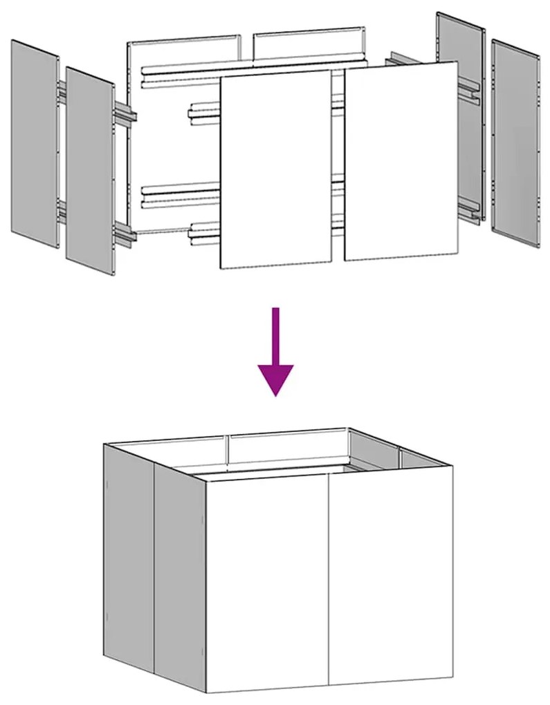 ΖΑΡΝΤΙΝΙΕΡΑ ΛΕΥΚΗ 100X100X80 ΕΚ. ΑΠΟ ΧΑΛΥΒΑ 860823