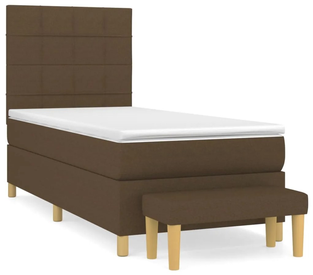 ΚΡΕΒΑΤΙ BOXSPRING ΜΕ ΣΤΡΩΜΑ ΣΚΟΥΡΟ ΚΑΦΕ 90X200 ΕΚ. ΥΦΑΣΜΑΤΙΝΟ 3137128