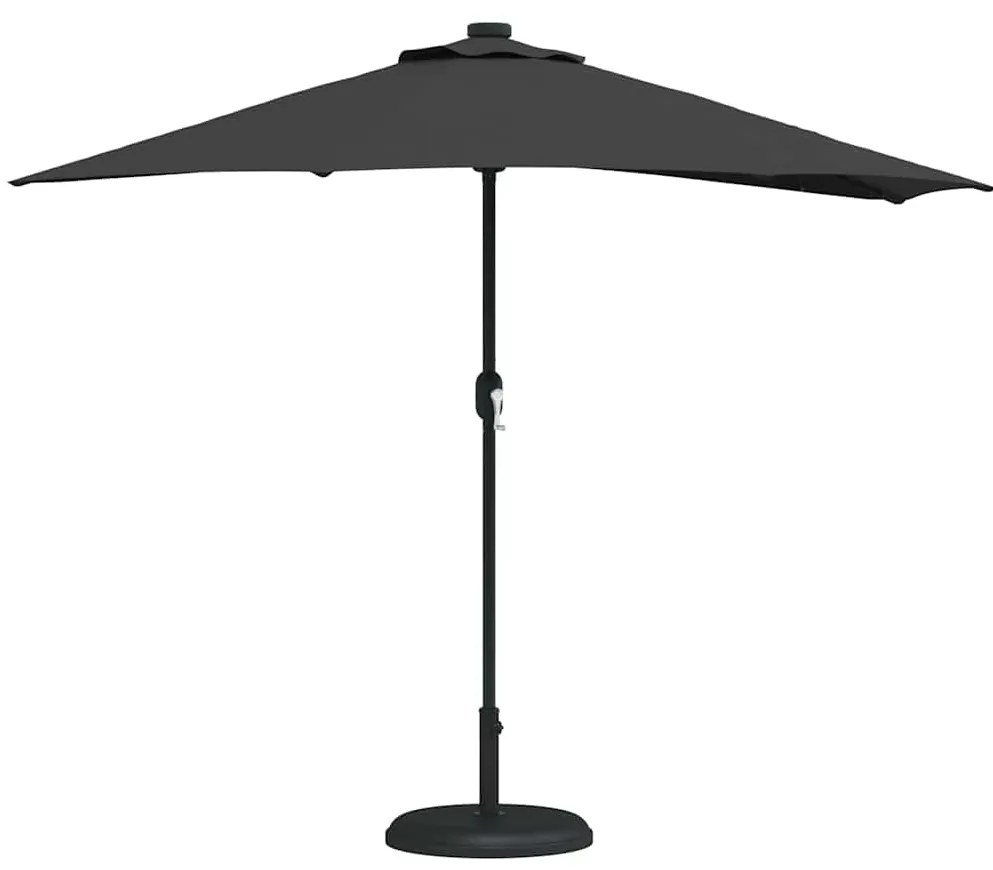 vidaXL Ομπρέλα Κήπου Μαύρο 294 x 150 x 224 εκ ύφασμα