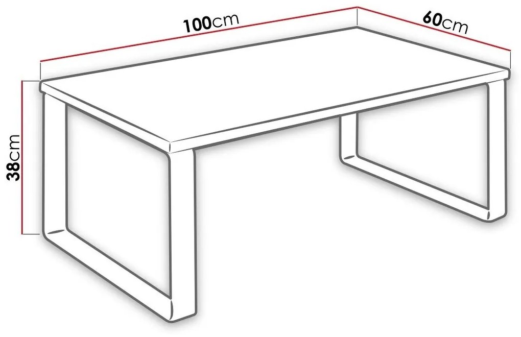 Τραπεζάκι σαλονιού Indiana A102, Μαύρο, Δρυς, 38x60x100cm, 15 kg, Πλαστικοποιημένη μοριοσανίδα, Ξύλο, Γωνιακό | Epipla1.gr