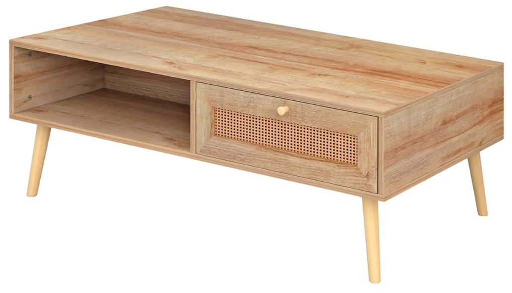 Τραπεζάκι σαλονιού COLM Rattan σε Φυσικό χρώμα 110x59x39,5Yεκ. 110x59x39.5 εκ.