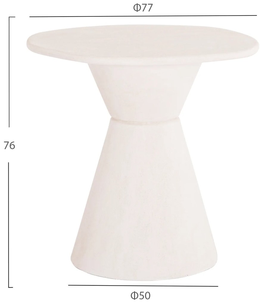 ΤΡΑΠΕΖΙ ΤΡΑΠΕΖΑΡΙΑΣ ΣΤΡΟΓΓΥΛΟ ΣΕΙΡΑ SANTORINI HM18055 MDF ΥΠΟΛΕΥΚΟ ΧΡΩΜΑ Φ77x76Υεκ.