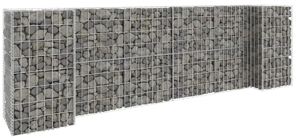 vidaXL Συρματοκιβώτιο Γλάστρα Σχήμα «Η» 260x40x80 εκ. Ατσάλινο Σύρμα