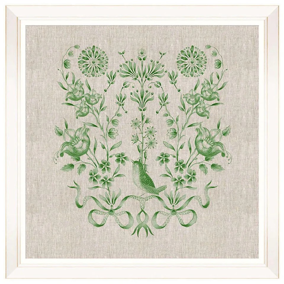Κάδρο Embroidery Folk III FA13256 70x70cm Green MindTheGap Τετράγωνοι Wood