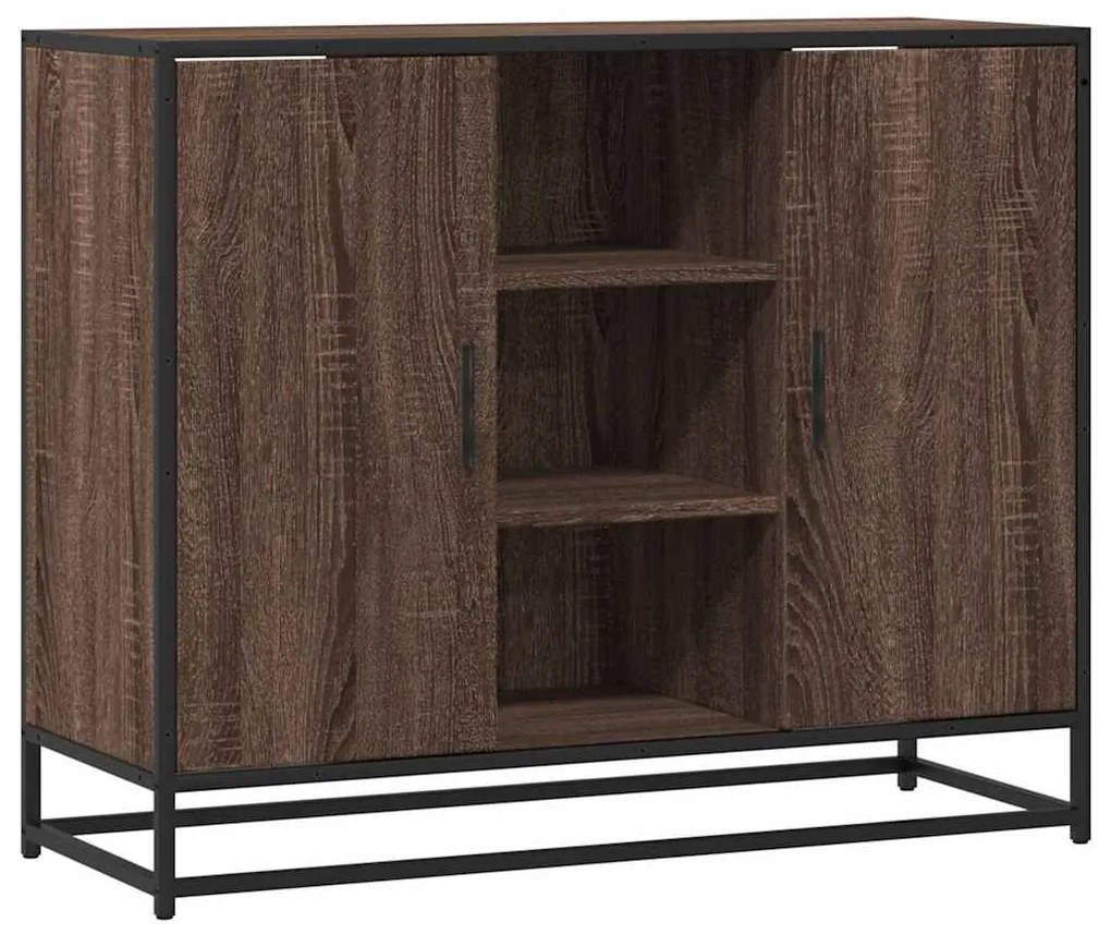 vidaXL Sideboard καφέ δρυς 92x35x76 cm Ξύλινο μηχανουργικό ξύλο