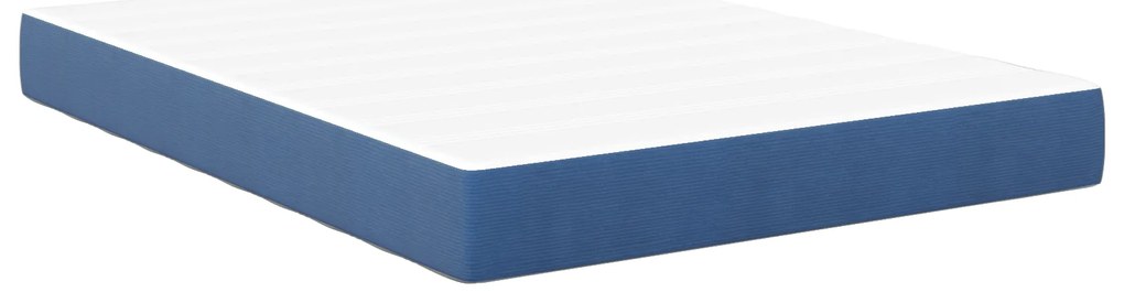vidaXL Μαξιλάρι Κρεβατιού με Ελατήρια Pocket Μπλε Μέτριο 160x200x20 εκ. Υφασμάτινο