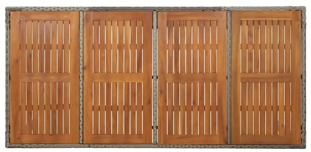 vidaXL Σετ Τραπεζαρίας Κήπου 7 τεμ. Γκρι Συνθ. Ρατάν με Μαξιλάρια