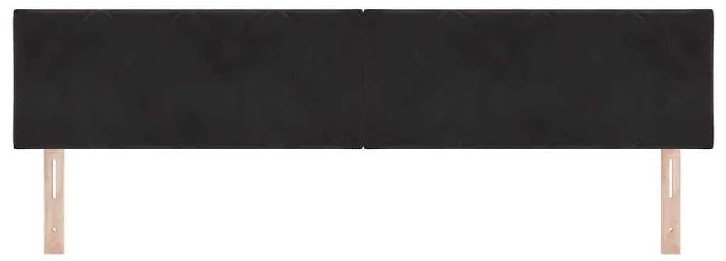 vidaXL LED Κεφαλάρι με φώτα λωρίδας LED Μαύρο 200 cm Βελούδο