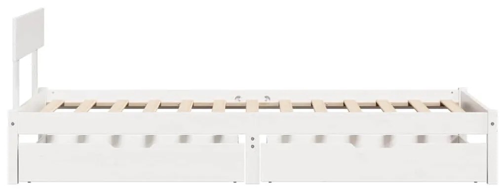 vidaXL Σκελετός Κρεβ. Χωρίς Στρώμα Λευκό 75x190 εκ Μασίφ Πεύκο