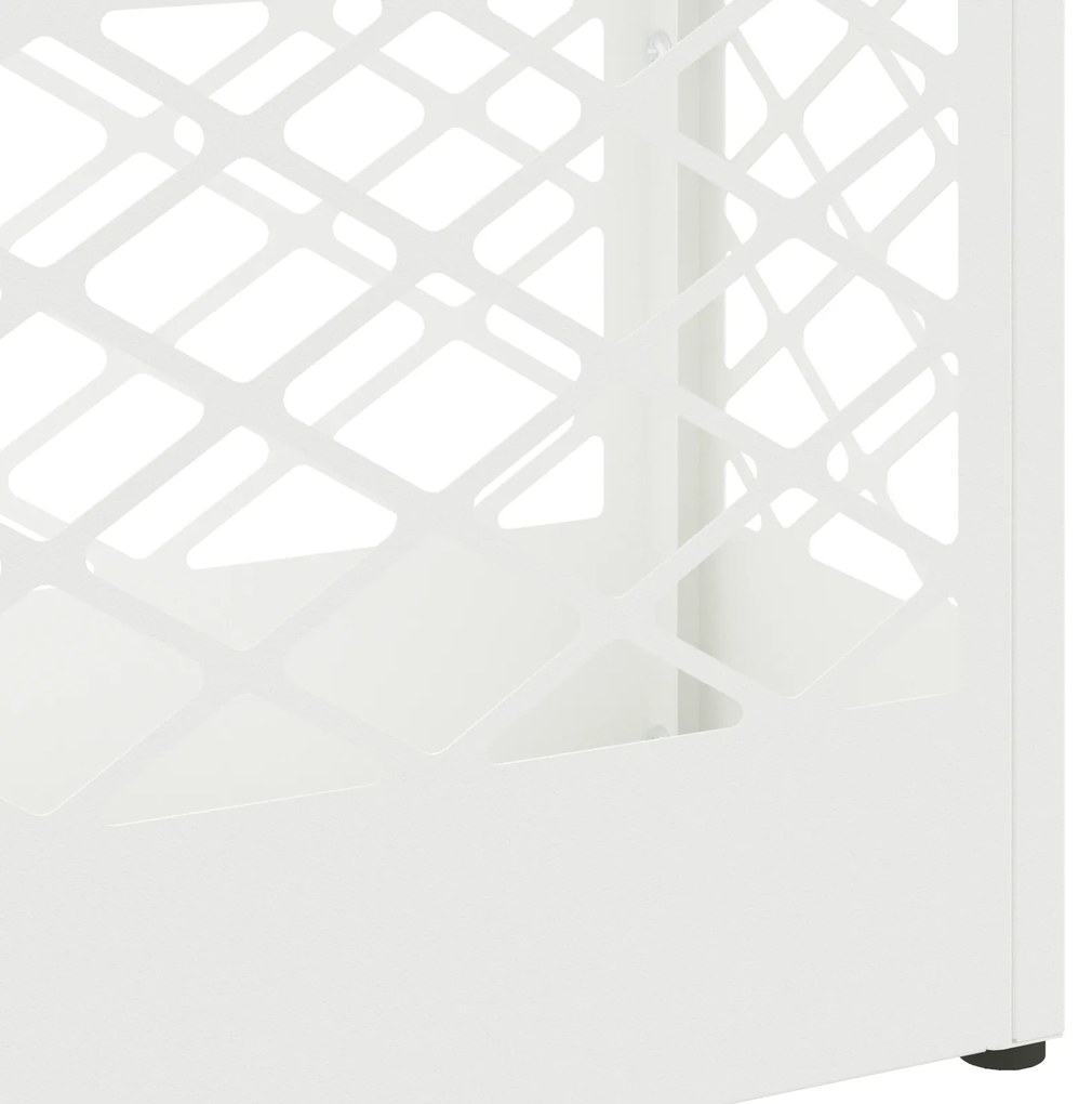 vidaXL Σχέδιο & βάση αποθήκευσης Lattice Λευκό 28 x 12 x 41 εκ Ατσάλι