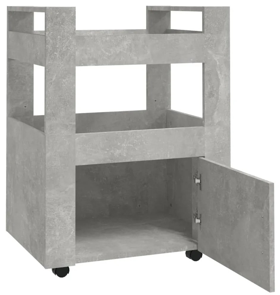 vidaXL Τρόλεϊ Κουζίνας Γκρι Σκυρ. 60x45x80 εκ. από Επεξεργασμένο Ξύλο