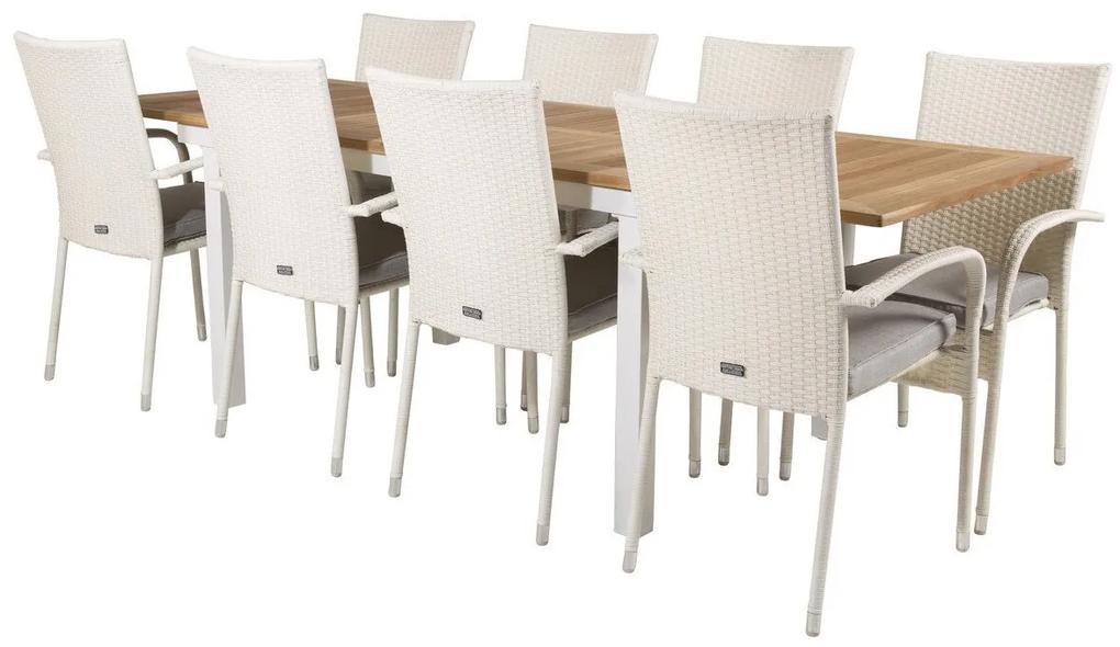Σετ Τραπέζι και καρέκλες Dallas 2376, Ξύλο, Πλαστικό ψάθινο, Ξύλο: Ξύλο Teak, Μαξιλάρι καθίσματος: Ναι | Epipla1.gr