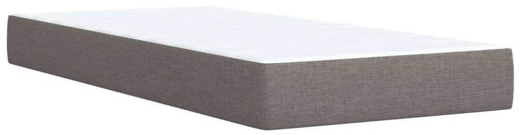 Κρεβάτι Boxspring με Στρώμα Taupe 90x200 εκ. Υφασμάτινο - Μπεζ-Γκρι