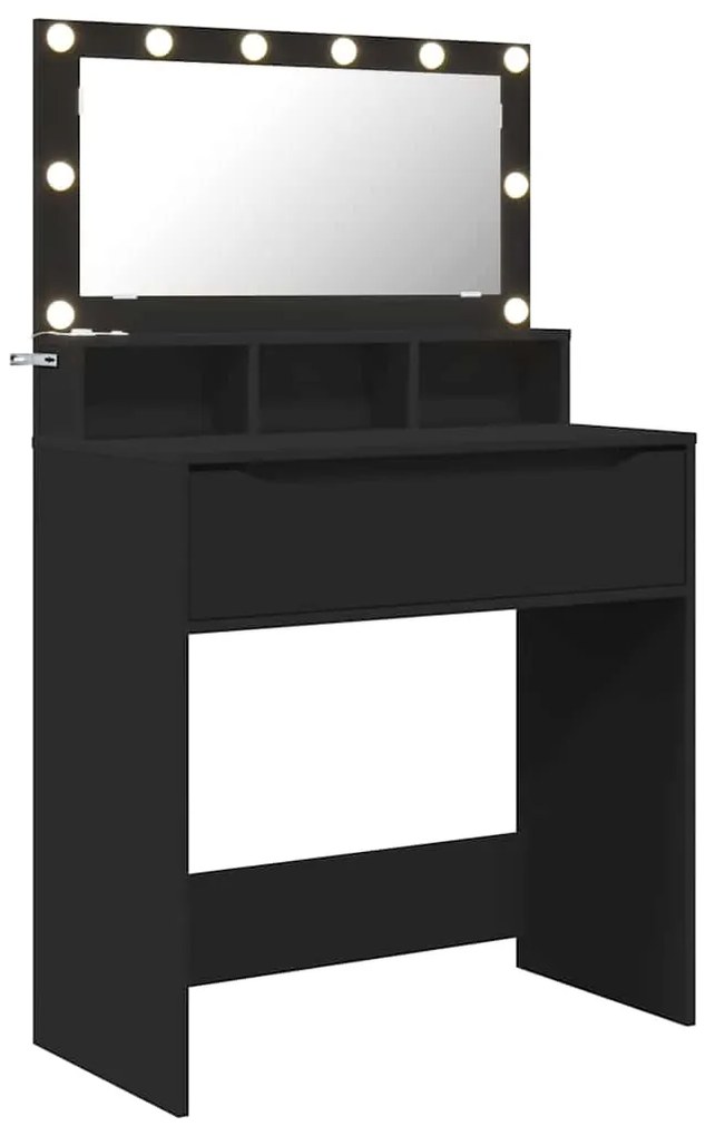 vidaXL Τραπέζια Ντυσίματος Κρεβατοκάμαρας Μαύρο 80 x 39,6 x 135 εκ