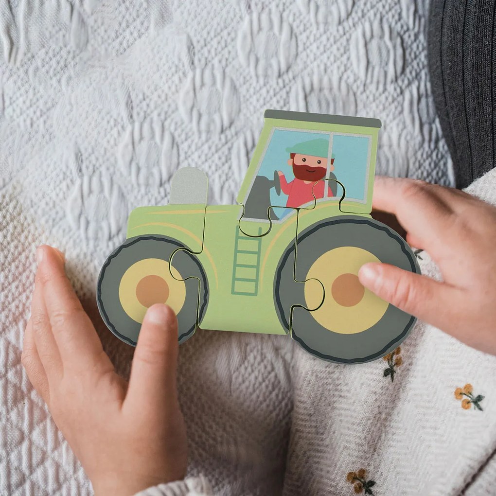 Ξύλινο Παζλ Με 4 Κομμάτια Orange Tree Toys Tractor 60-06771
